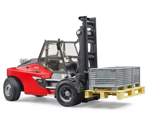 Linde HT160 Fork Lift with Pallet and 3 Cargo Cages - BRUDER