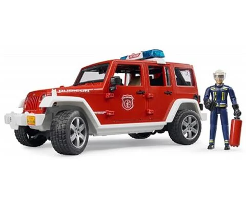 Jeep Rubicon Fire Vehicle with Fireman Figure - BRUDER