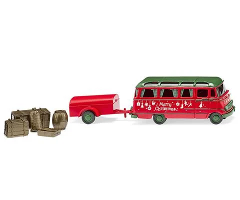 Christmas Edition - Mercedes-Benz O 319 Panorama Bus with Trailer and Luggage