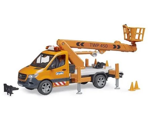 Mercedes Benz Sprinter Service Truck with Crane and Bucket - BRUDER