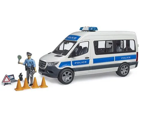Police - Mercedes-Benz Sprinter Police Emergency Lights Sirens with Policeman