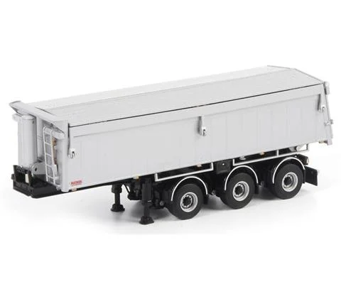 Asphalt and Sand 3-Axle Tip Trailer in Grey - White Line