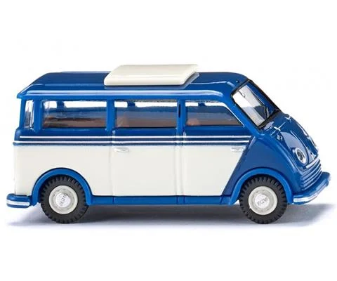 DKW Speedvan Bus in Blue and Pearl White - WIKING
