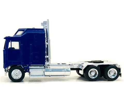 Kenworth K100 with 1-Bar Grill and X-Long Chrome Chassis in Blue - Cab Only
