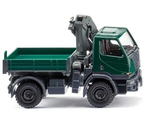 Unimog U 20 with Loading Crane in Moss Green - WIKING