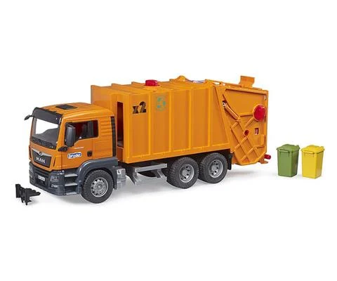 MAN TGS Garbage Truck in Orange - BRUDER