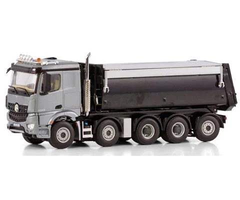 Mercedes Actros MP4 Stream Space Dump Truck 10x4 in Grey and Black - Premium Line