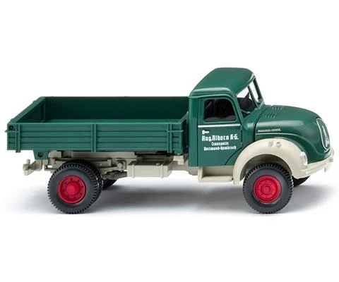 Aug Alborn - 1957 Magirus Flatbed Dump Truck in Green