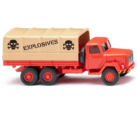 Explosives - 1958 Magirus Flatbed Truck in Luminous Red