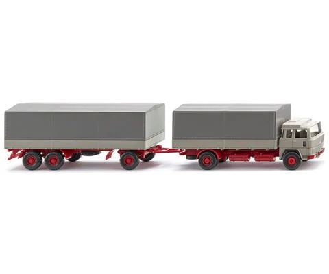 1963-71 Magirus 235 D Flatbed Road Train in Pebble Gray