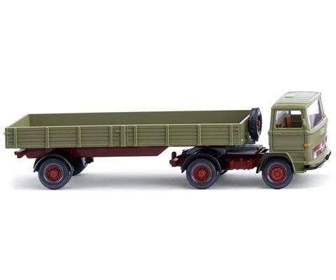 1965-76 Mercedes-Benz Flatbed Tractor with Trailer in Reed Green