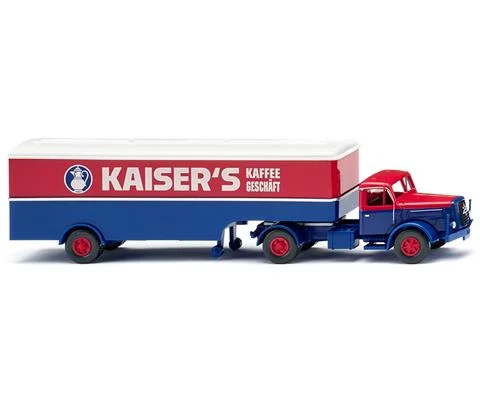 Kaisers Kaffee -1955 Peterbilt Box Semi Trailer in Blue and Red