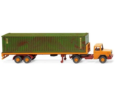 Magirus Deutz with Flatbed Container Trailer - WIKING