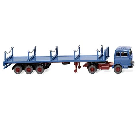 Mercedes-Benz Stanchion Trailer Truck in Azure Blue