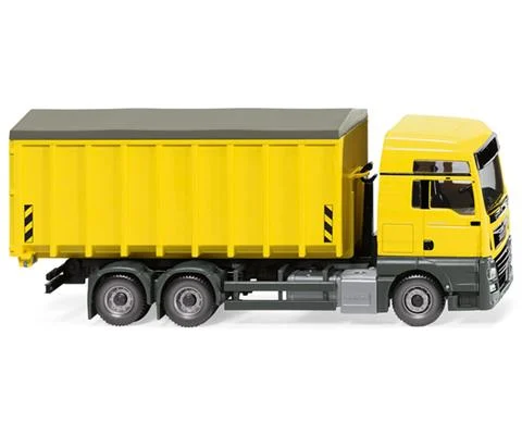 MAN TGX Euro 6c with Meiller Roll-Off Dump Container in Zinc Yellow