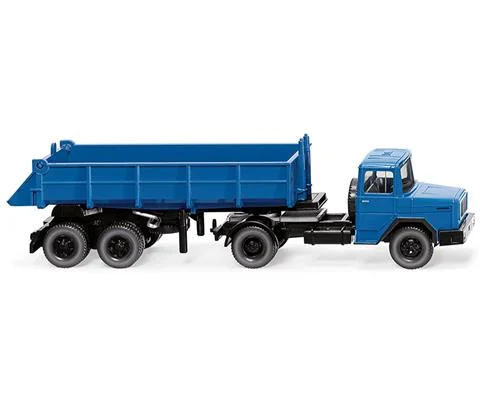 Magirus Deutz Rear Dump Truck in Brillant Blue - WIKING