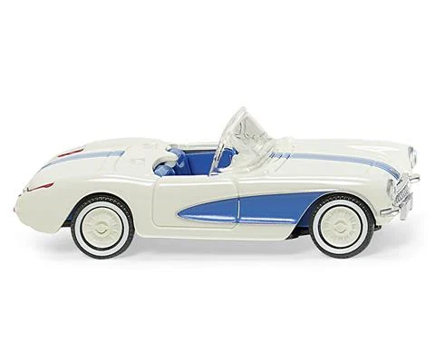 Chevrolet Corvette in Pearl White and Sky Blue - WIKING