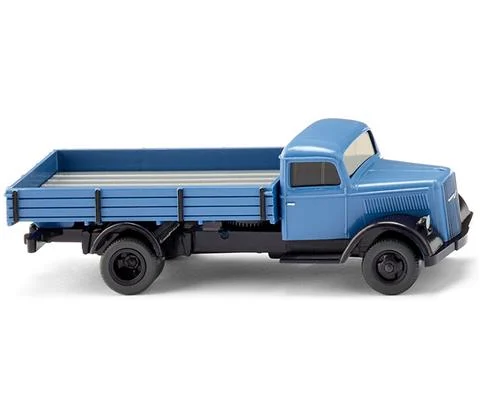 Opel Blitz Flatbed Truck in Blue - WIKING