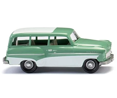 1956 Opel Caravan in Mint Green with White Roof - WIKING