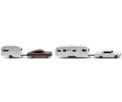 Two Car-caravan Combinations - Opel Rekord and Chevrolet Malibu with Caravan Trailers