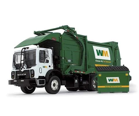 Waste Management - Mack TerraPro Refuse Truck with Heil Half/Pack Freedom Front Loader with CNG Tailgate and Trash Bin