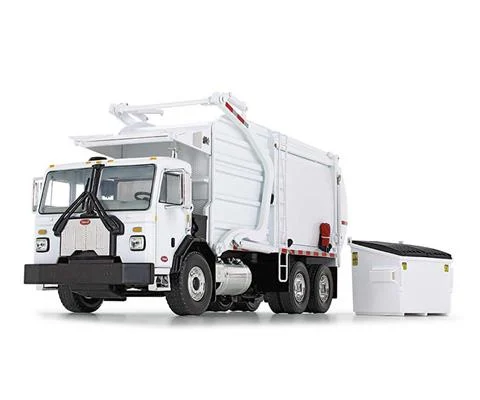 Peterbilt Model 520 Refuse Truck with Wittke Front End Loader with Bin in White - FIRST GEAR
