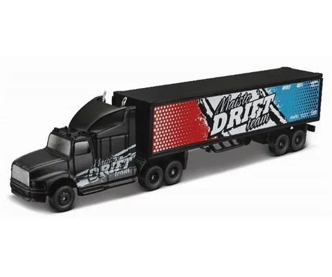 Maisto Drift Team - Truck in Black with Trailer - Highway Haulers