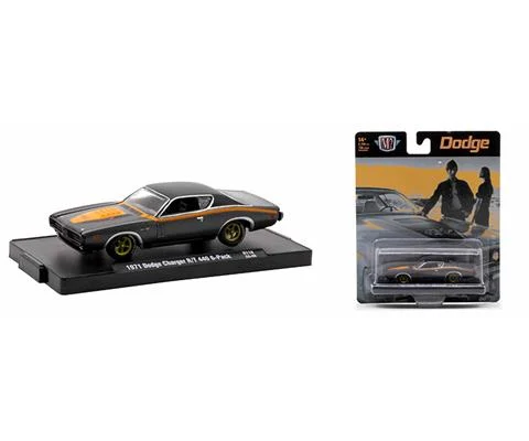 1971 Dodge Charger in Black with Orange Accents - M2MACHINES