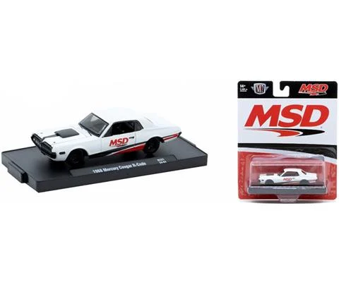 1968 Mercury Cougar in White with Black Accents witth Red MSD Decals - M2MACHINES