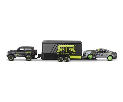 2021 Ford Bronco with Car Trailer and 2015 Ford Mustang GT - MAISTO