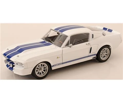 1967 Ford Mustang Shelby GT500 in White with Blue Stripes - KK SCALE