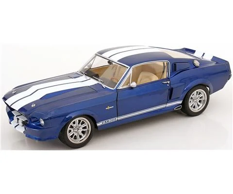 1967 Ford Mustang Shelby GT500 in Metallic Blue with White Stripes - KK SCALE