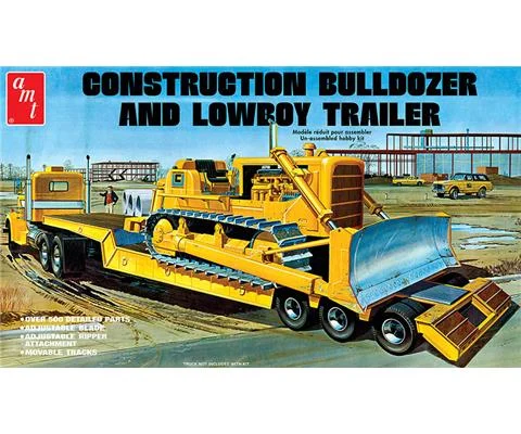 Lowboy Trailer with Bulldozer - AMT