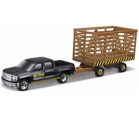 Organic Farm Product - 2014 Chevrolet Silverado Trunk in Black with Brown Hay Trailer