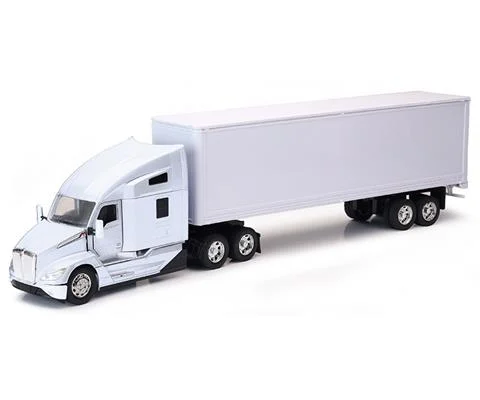 Kenworth T680 Cab in White with Dry Van Trailer - NEW-RAY
