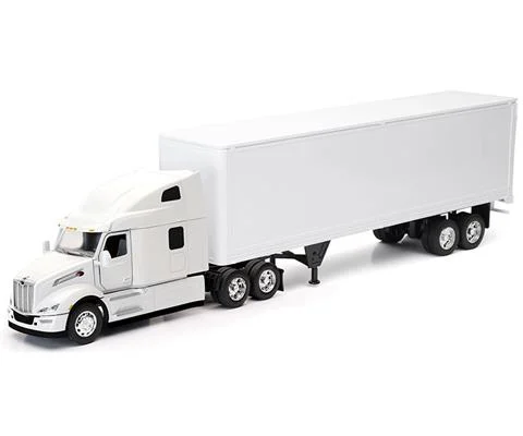 Peterbilt 579 Sleeper Cab in White with Dry Van Trailer - NEW-RAY