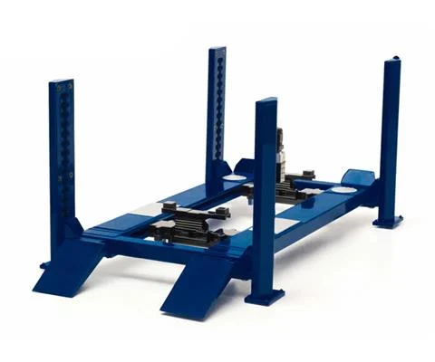 Manual Four-Post Lift in Blue