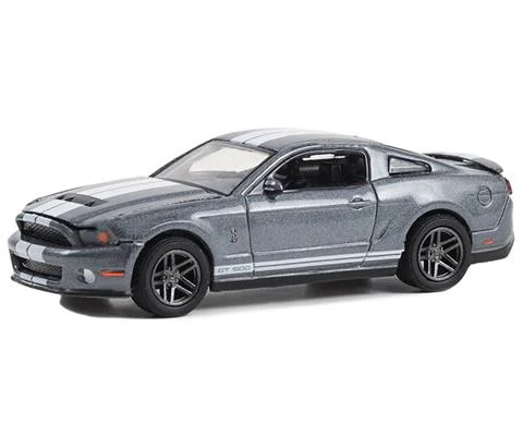 2010 Shelby GT500 in Sterling Grey Metallic with White Stripes - GREENLIGHT