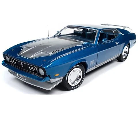 1971 Ford Mustang Mach 1 MCACN in Code Q Med Blue Metallic - AMERICAN MUSCLE