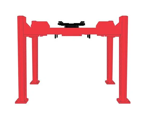 Four-Post Lift in Red