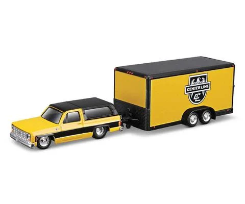1979 Chevrolet KS Blazer in Yellow and Black with a Car Trailer - Tow and Go Series