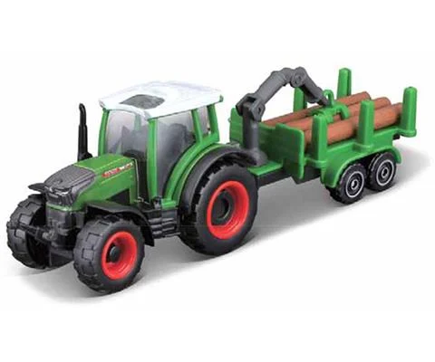 Fendt 209 Vario with Log Trailer in Green - Mini Work Machines Series