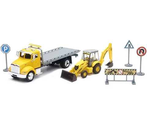 Peterbilt Rollback with New Holland Backhoe Loader - NEW-RAY