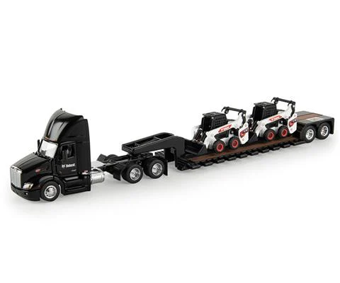 Peterbilt 579 Semi Truck with Lowboy Trailer and Two Bobcat S76 Skid-Steer Loaders - 2022 Toy Truck and Construction Show