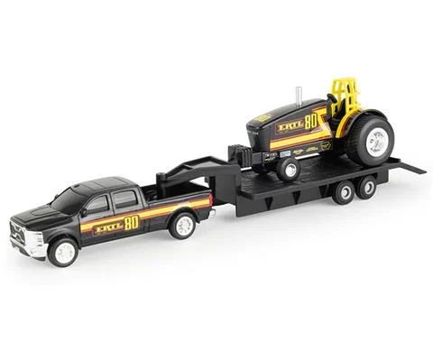 ERTL 80th Anniversary Truck with Lowboy Gooseneck Trailer Carrying Puller Tractor