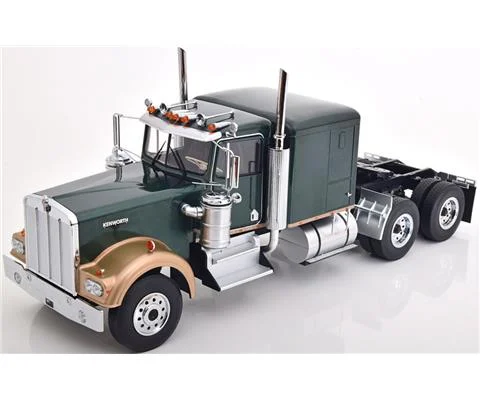 Kenworth W900 Semi Truck in Dark Green Metallic and Gold Metallic - Cab Only