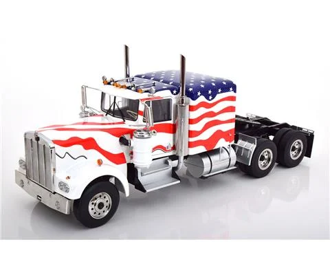 Kenworth W900 Semi Truck Stars Stripes in USA Flag Deco - Cab Only