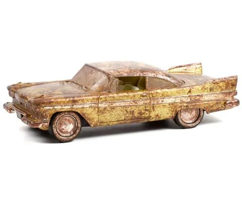 Tulsa Oklahoma Tulsarama 2007 Underground Vault Unearthing - 1957 Plymouth Belvedere in Desert Gold and Sand Dune White