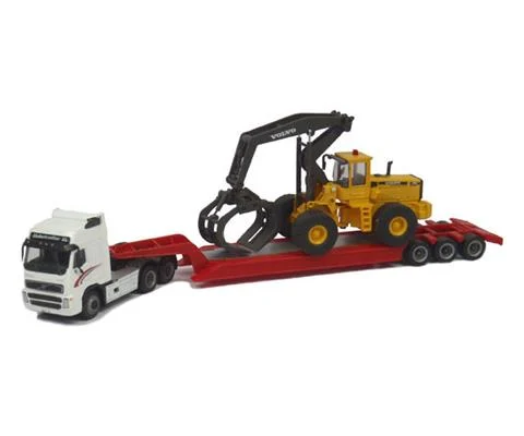 Volvo FH12 with Lowboy and Volvo L180C Timber Grapple - CARARAMA