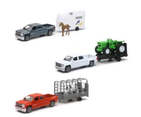 Chevrolet Silverado Pickup Hauling Farm Trailors - 12 Pieces in a Non-Returnable Factory Sealed Case